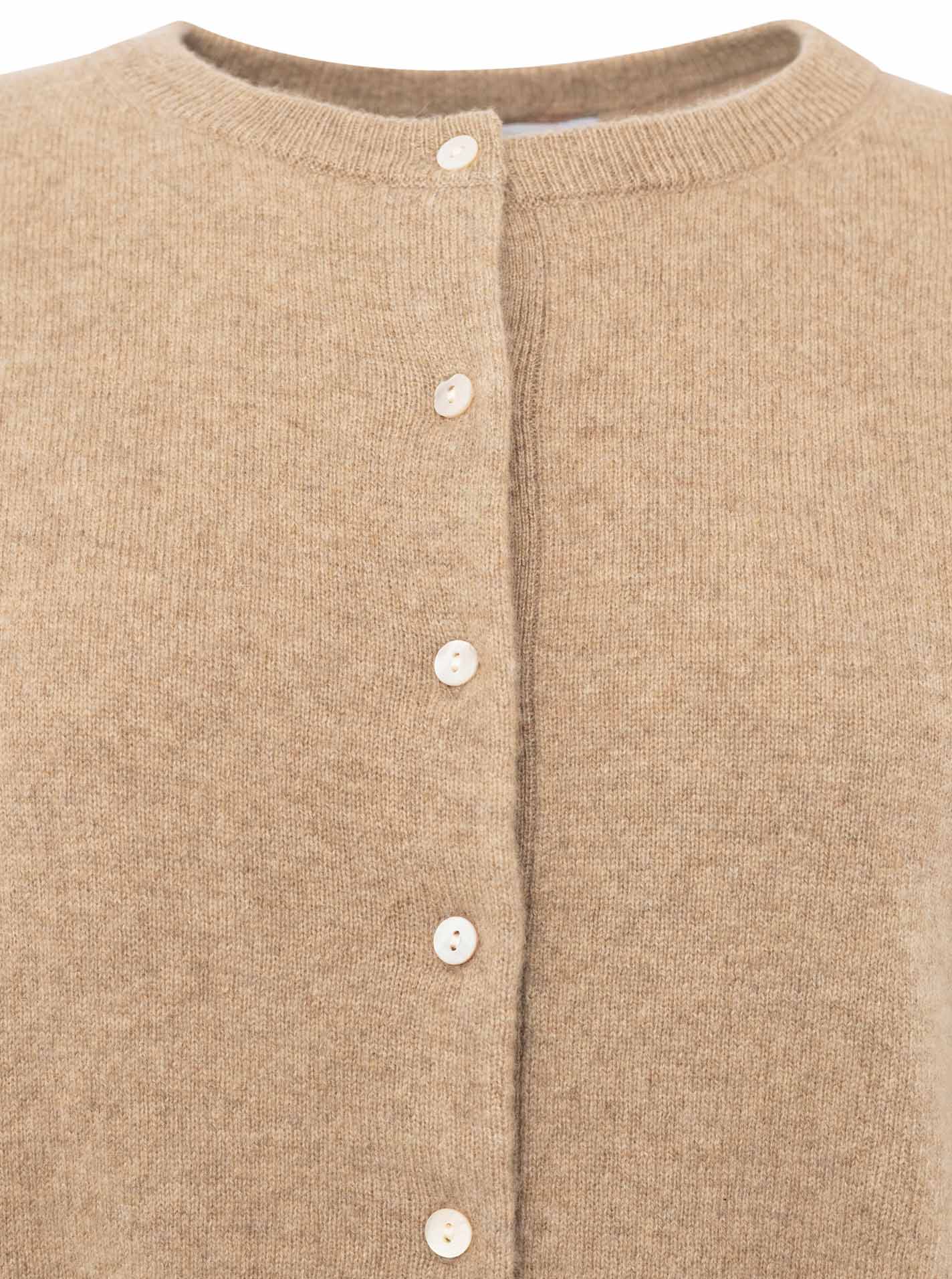 Zwillingsherz Kaschmir Strickjacke Perlmutt (100% Cashmere) - Mittelbeige