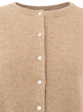 Zwillingsherz Kaschmir Strickjacke Perlmutt (100% Cashmere) - Mittelbeige