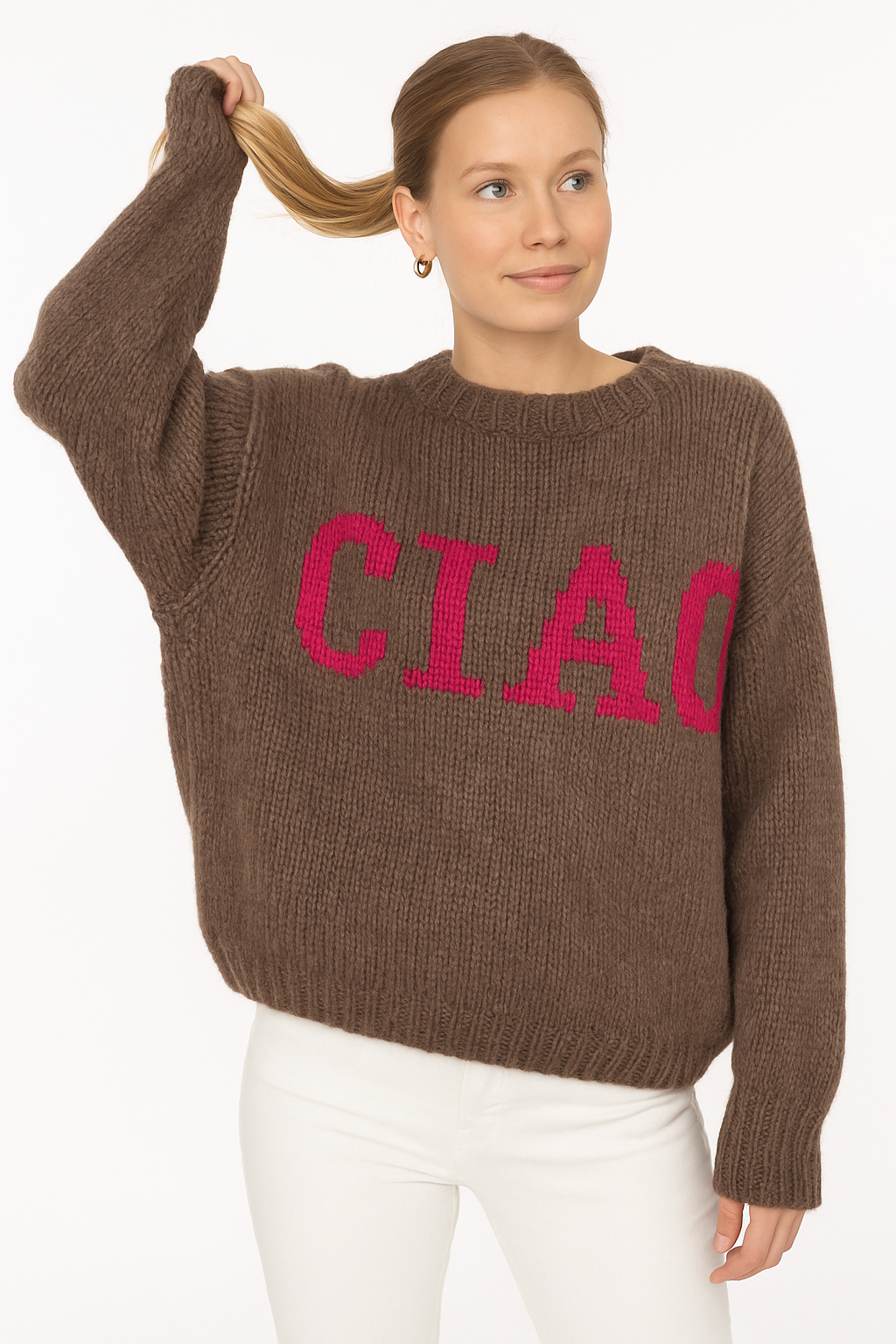 Zwillingsherz Pullover Ciao - Braun