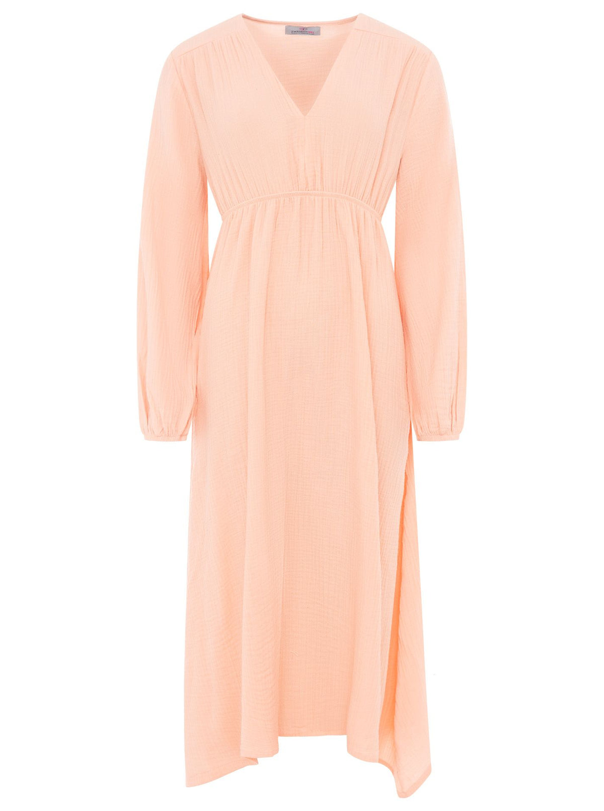 Zwillingsherz - Musselin Kleid lang - Apricot