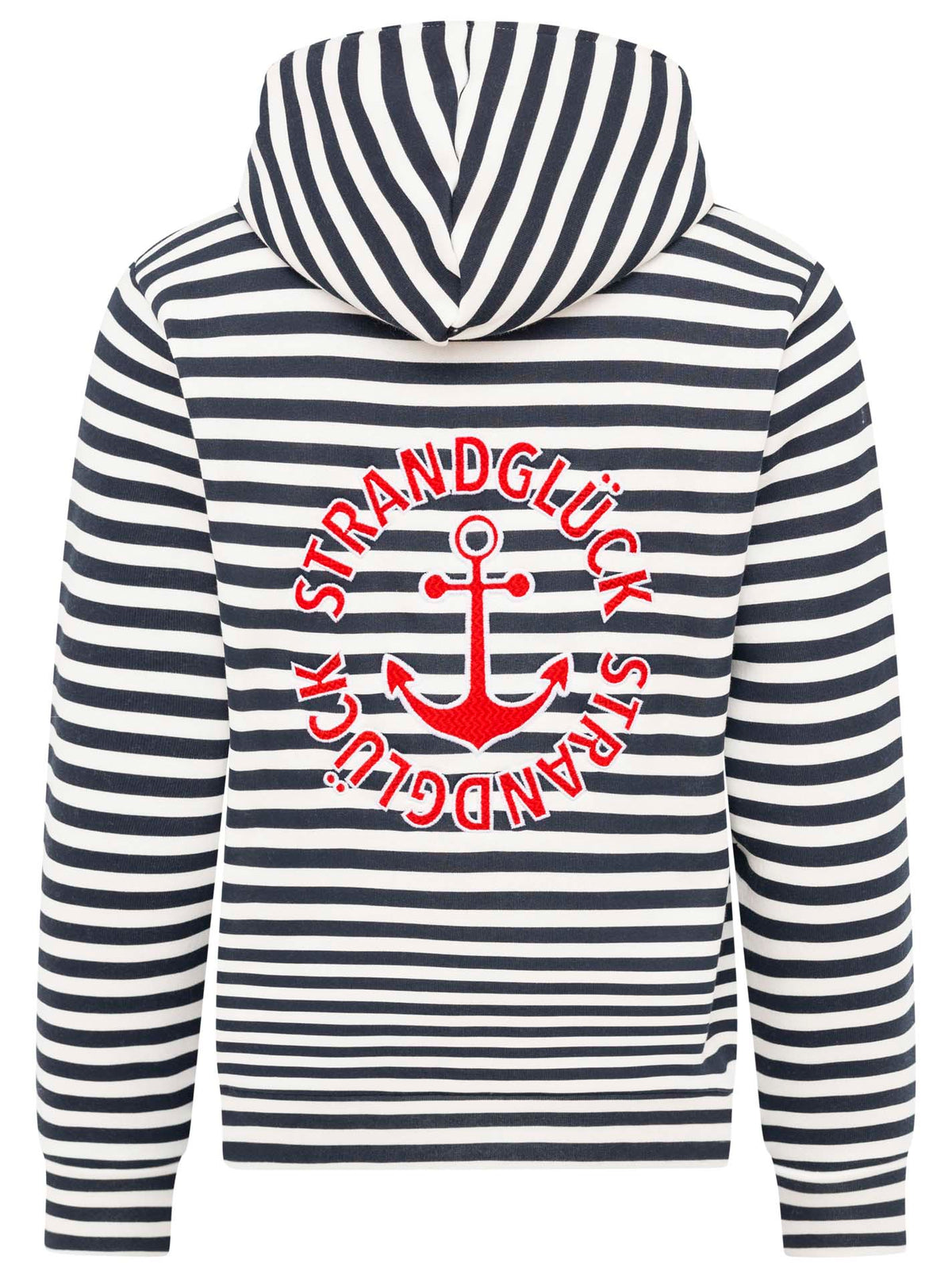 Zwillingsherz - Hoodiejacke "Streifen Strandglück" Dunkelblau