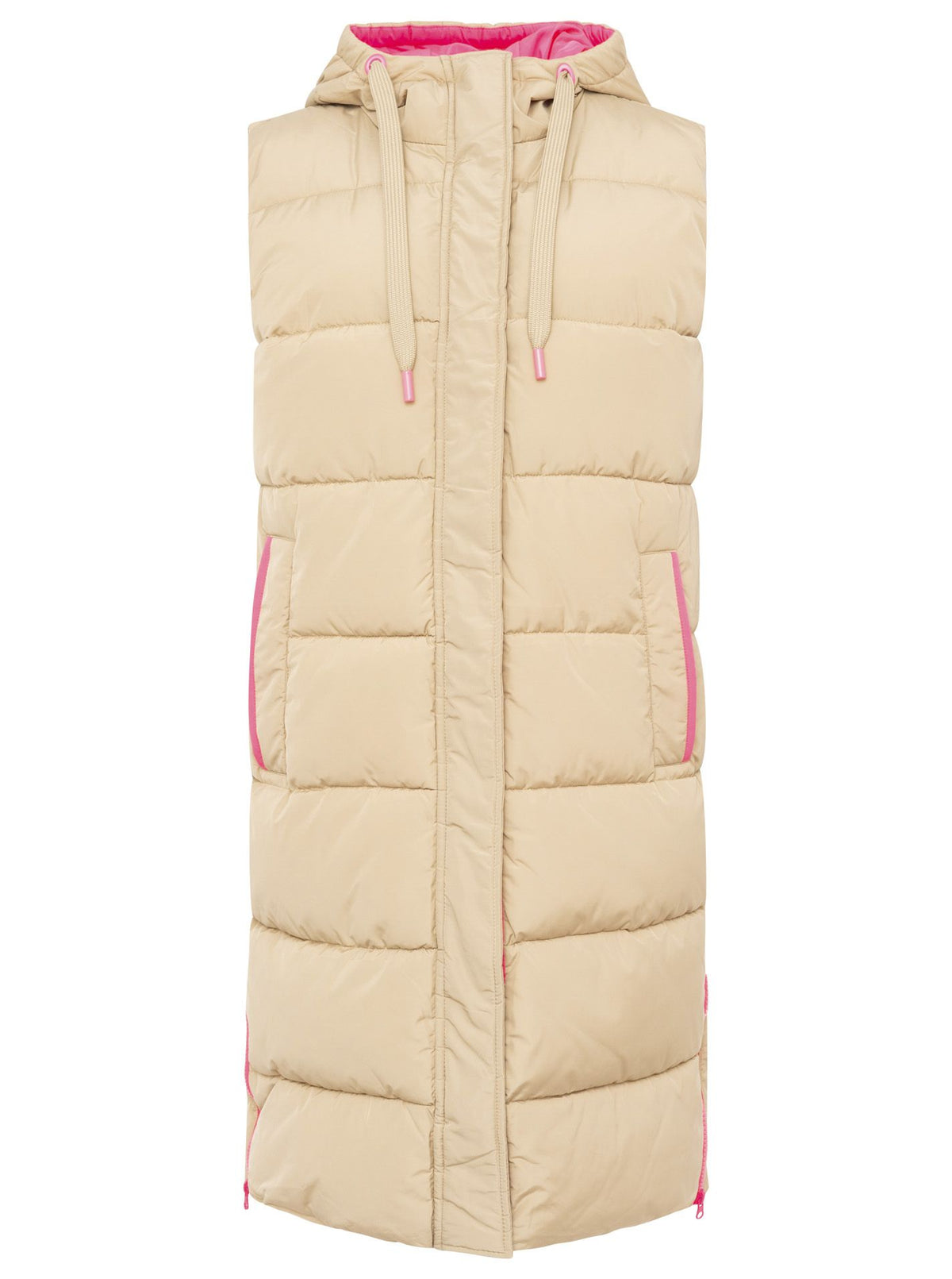 Zwillingsherz - Steppweste (Neu) - Beige/Pink