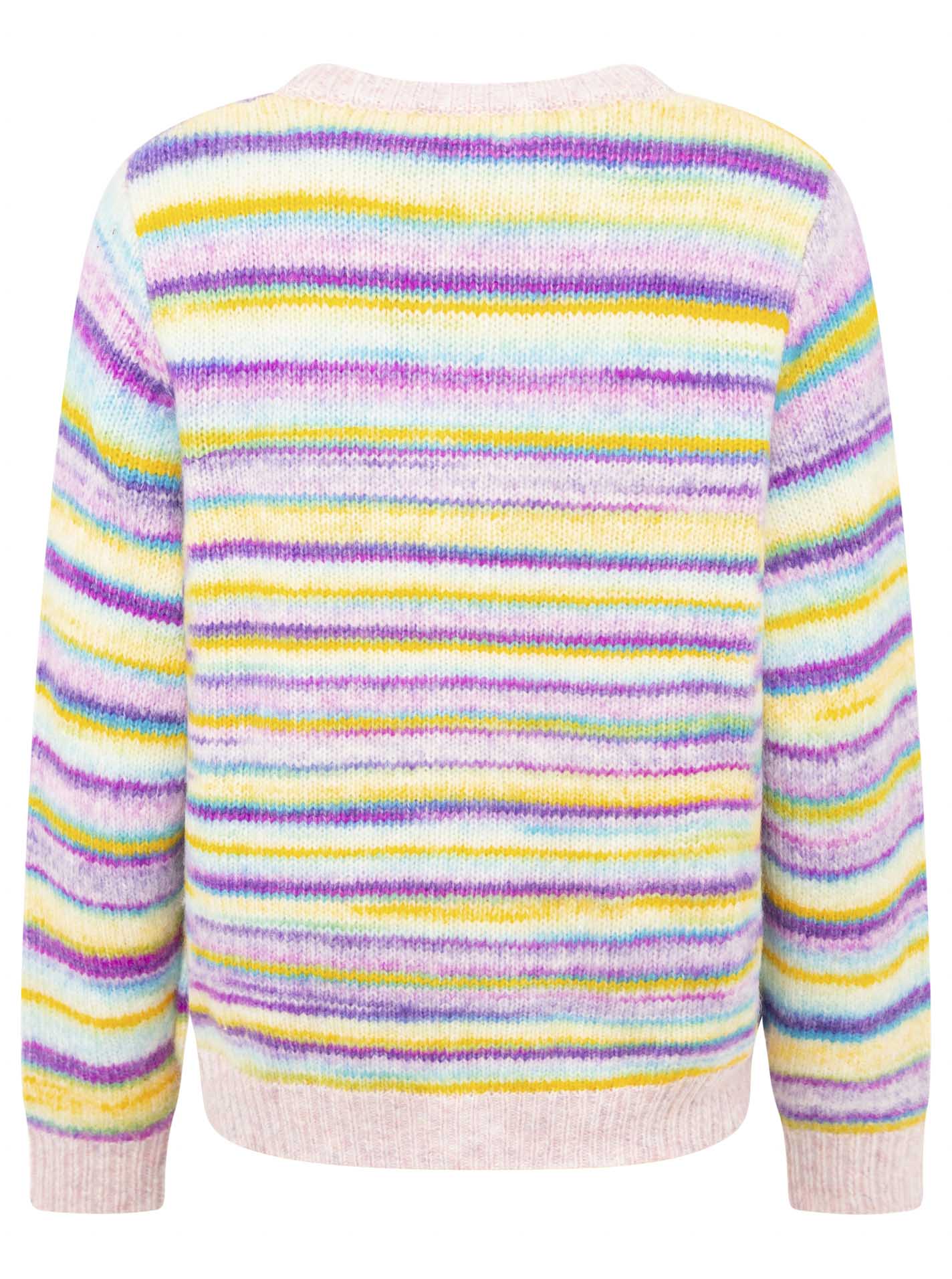 Zwillingsherz Streifen Cardigan - Flieder/Beige