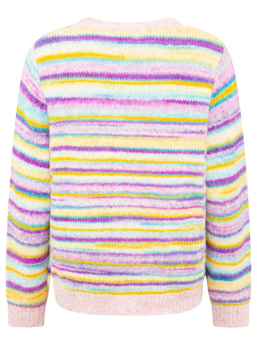 Zwillingsherz Streifen Cardigan - Flieder/Beige