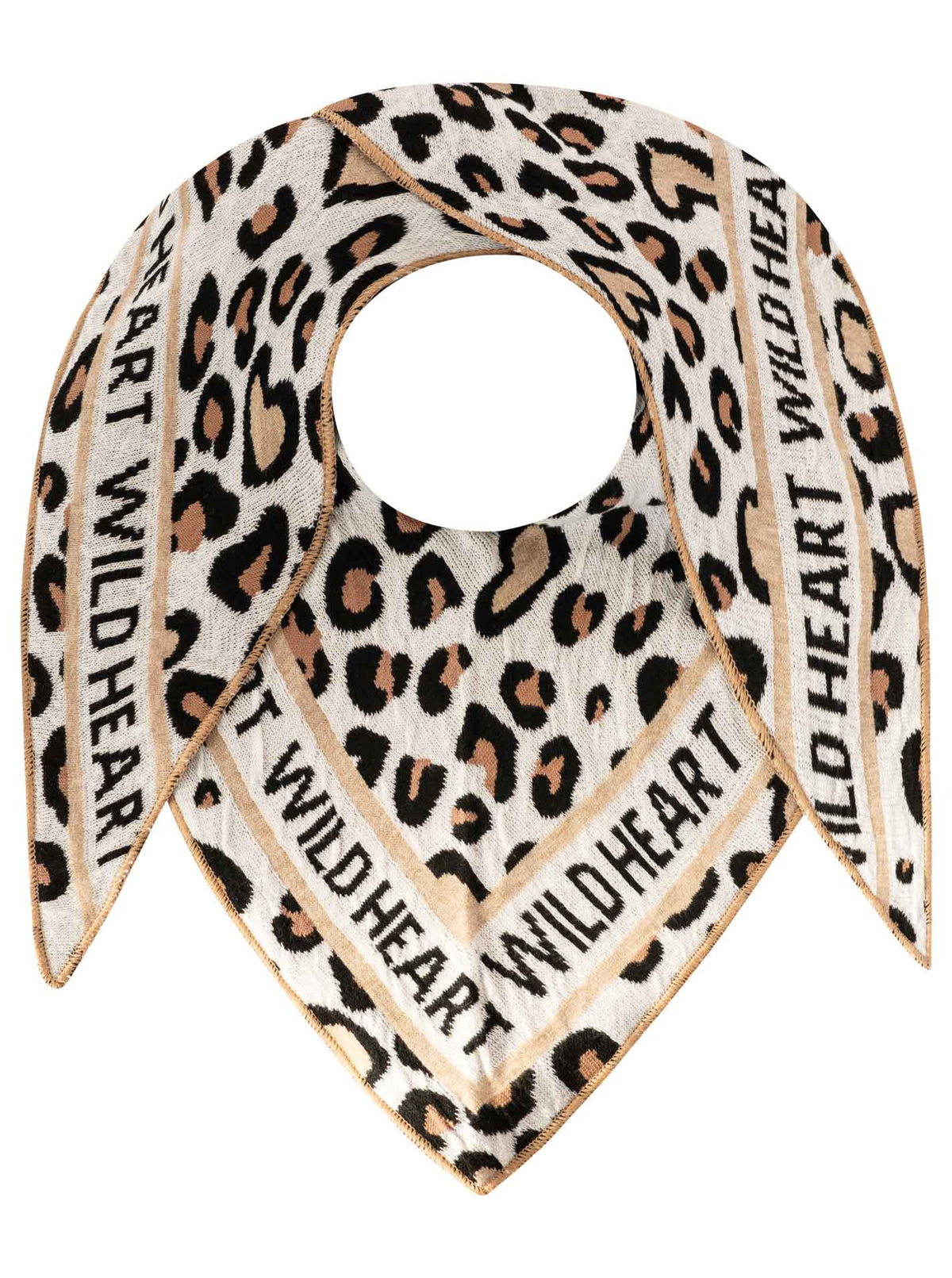 Zwillingsherz Schal - Dreieckstuch "Wild Heart Leo" Baumwolle - Beige