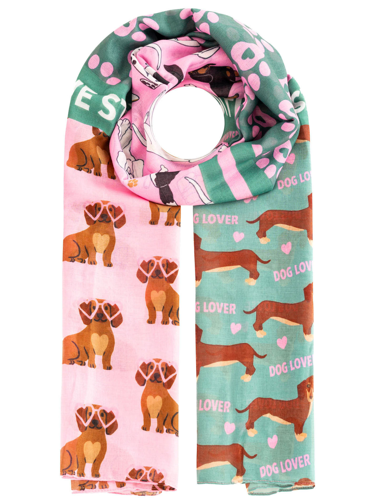 Zwillingsherz - Schal Dog Lover Pawsitive - Pink