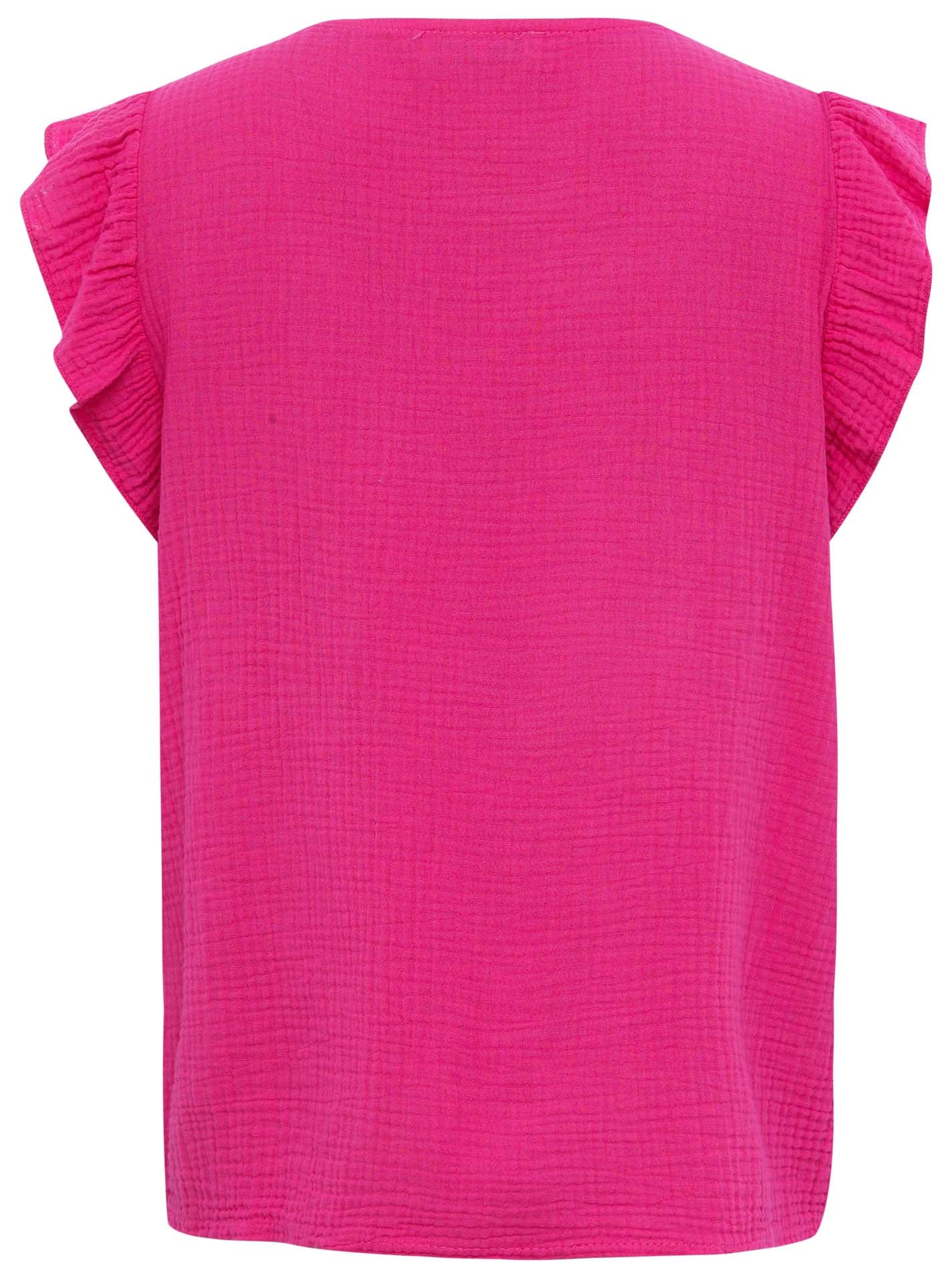 Zwillingsherz - Musselin Bluse Rüschen - Pink