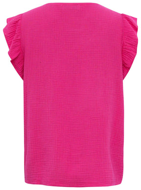 Zwillingsherz - Musselin Bluse Rüschen - Pink