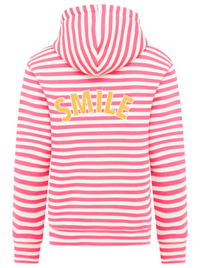 Zwillingsherz - Hoodiejacke "Streifen Smile" - Pink/Creme