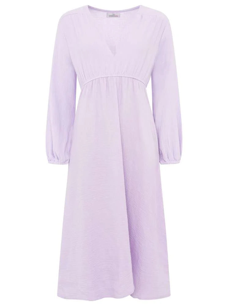 Zwillingsherz - Musselin Kleid lang - Flieder