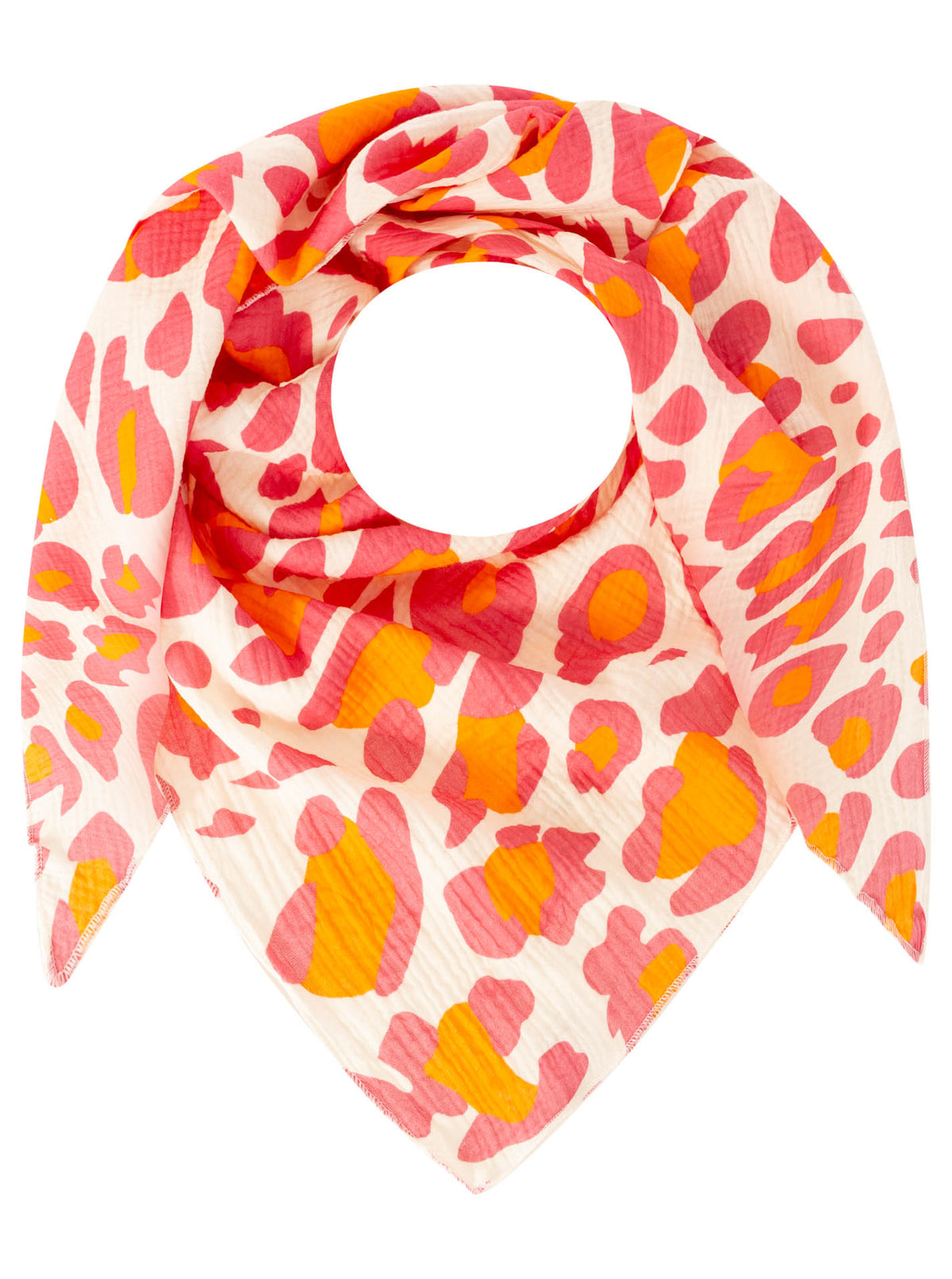 Zwillingsherz - Dreieckstuch "Musselin Leo Allover" Baumwolle - Pink