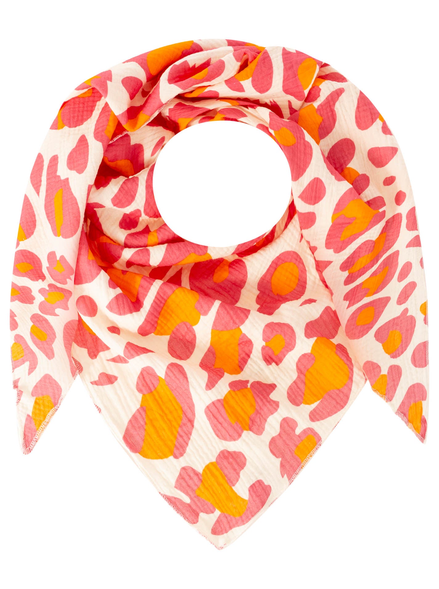 Zwillingsherz - Dreieckstuch "Musselin Leo Allover" Baumwolle - Pink