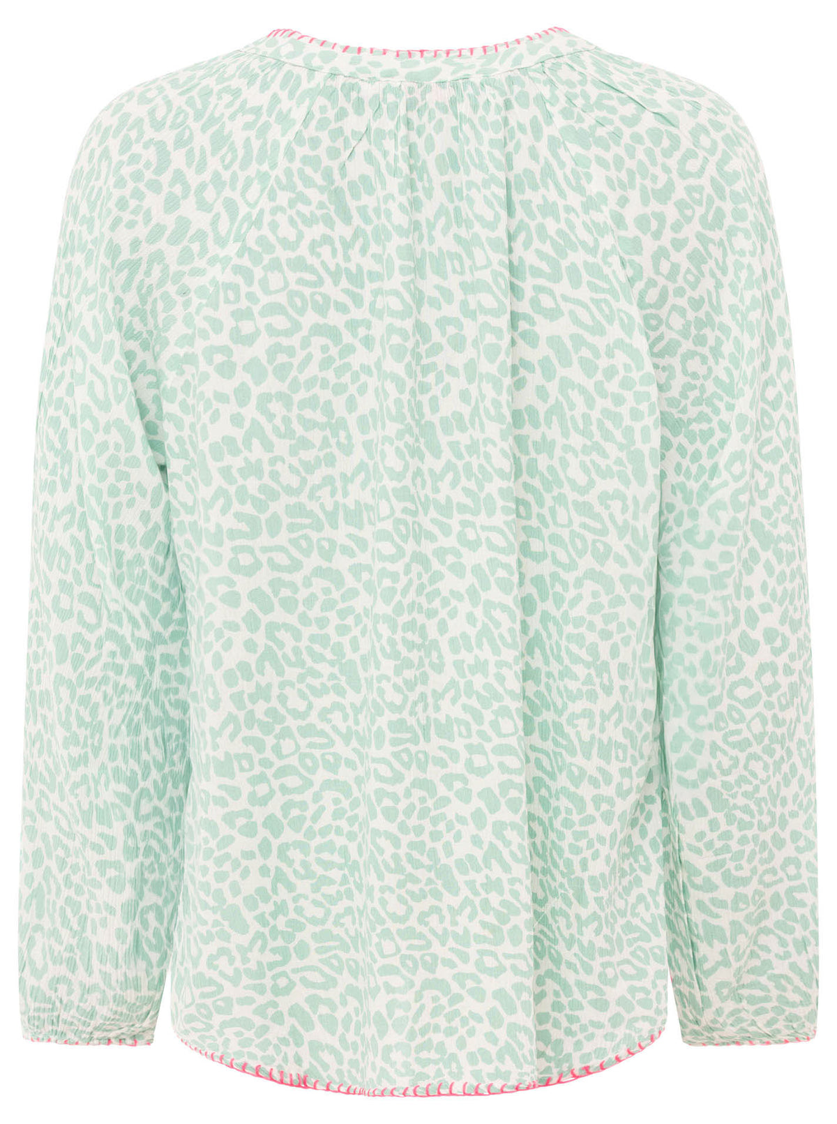 Zwillingsherz - Bluse V-Ausschnitt „Wilder Leo“ - Salbei