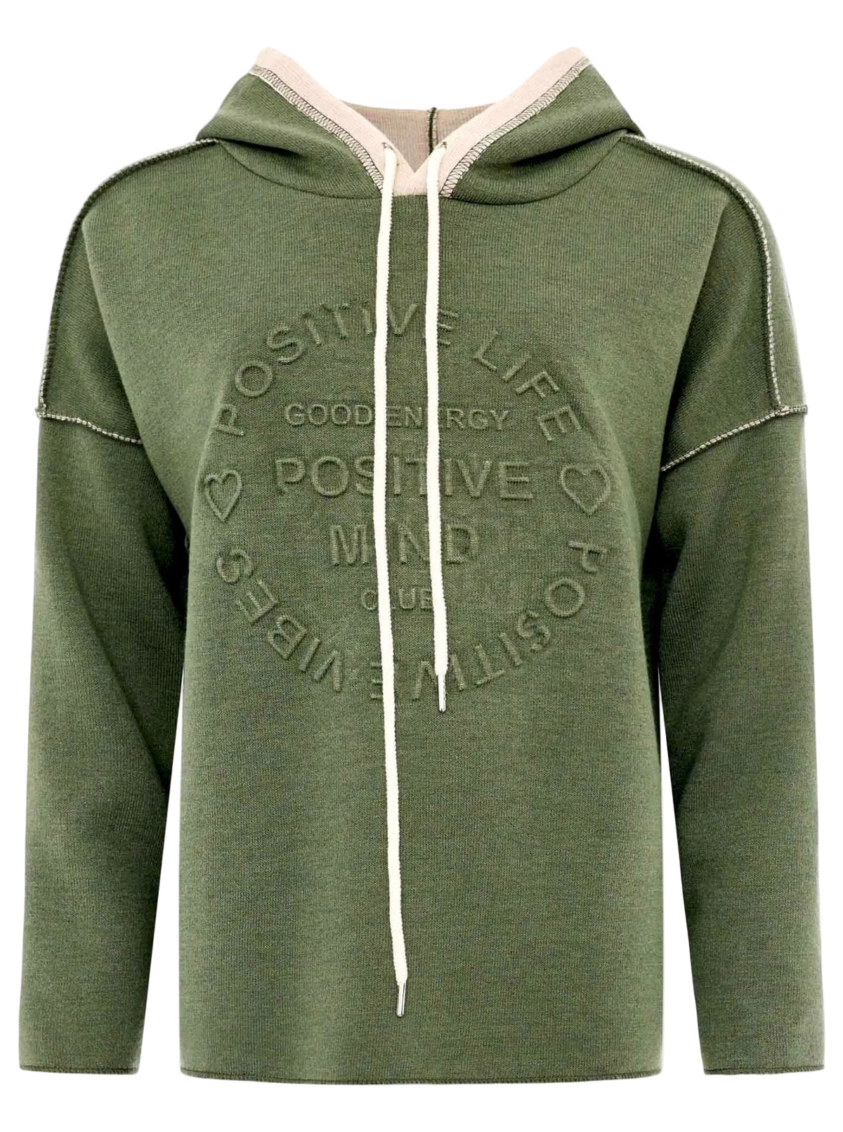 Zwillingsherz - Made in Italy Hoodie "Positive Mind" - Olive