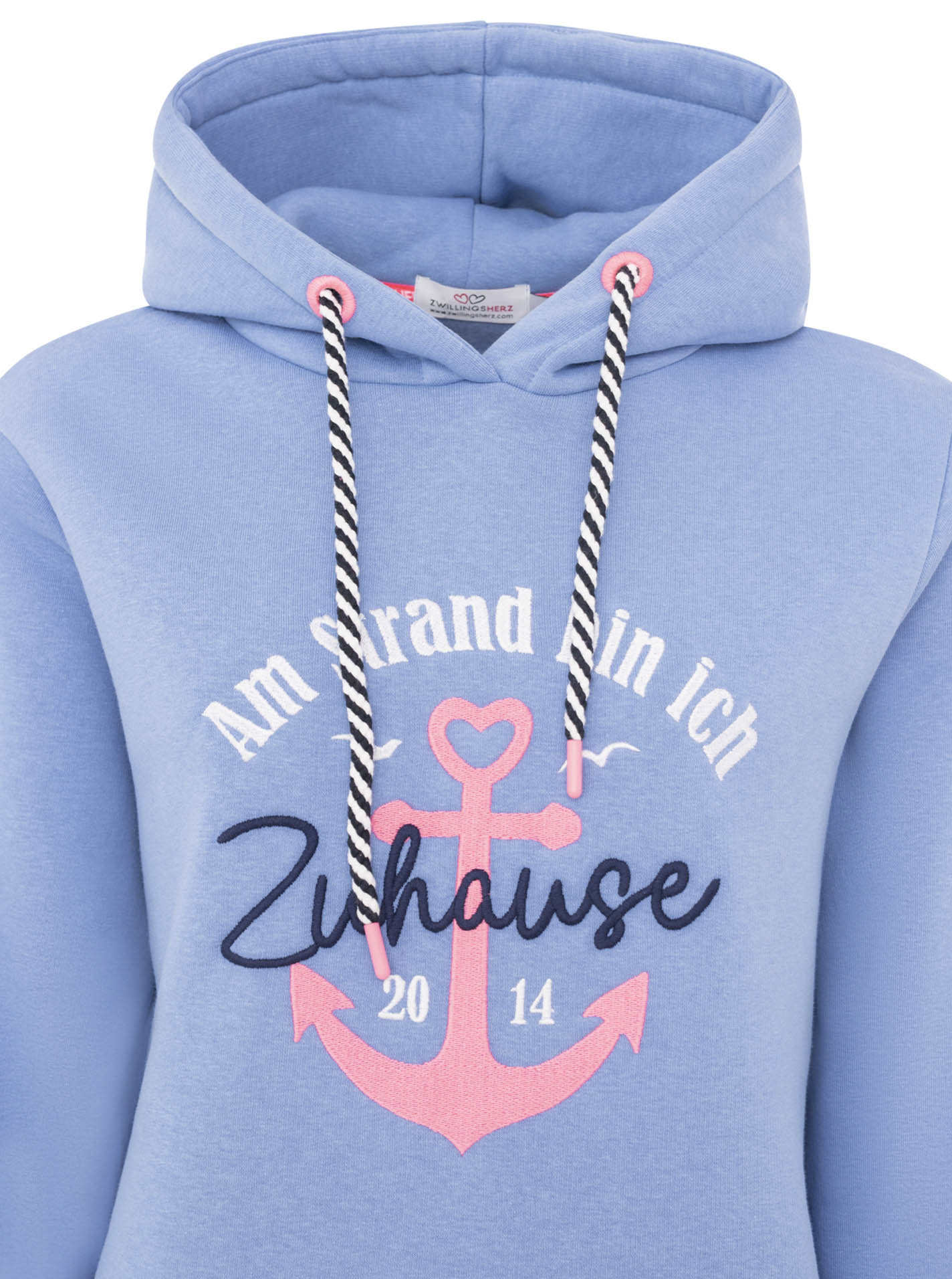 Zwillingsherz - Hoodie "Strand Zuhause" - Blau