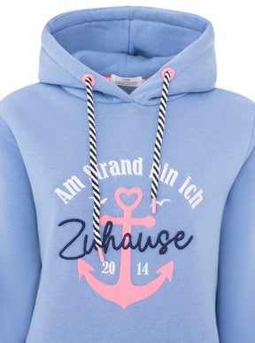 Zwillingsherz - Hoodie "Strand Zuhause" - Blau