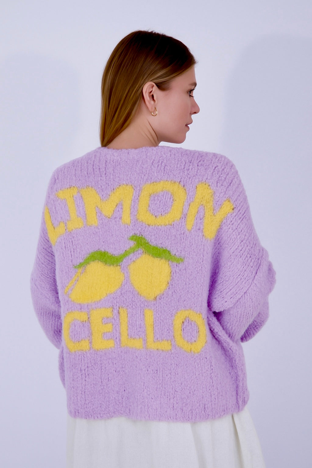 Cardigan "Limoncello" - Made in Italy - Flieder