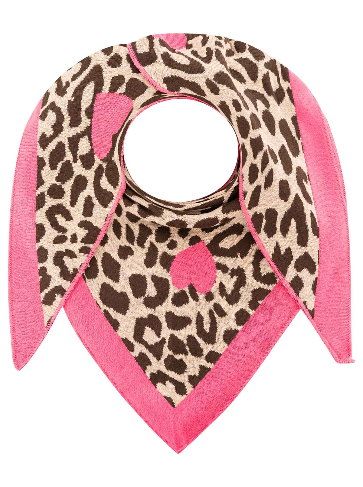 Zwillingsherz - Dreieckstuch "Liebes Leo" Baumwolle - Beige/Pink