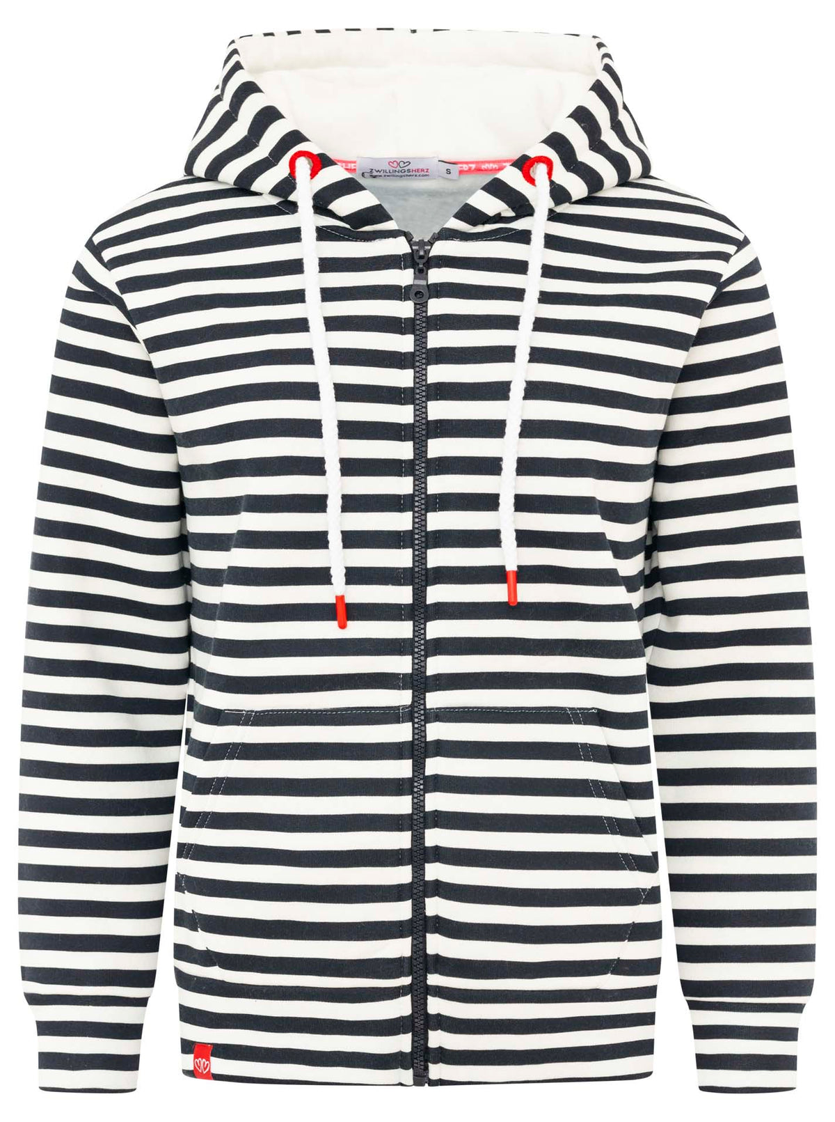 Zwillingsherz - Hoodiejacke "Moin Streifen“ Navy