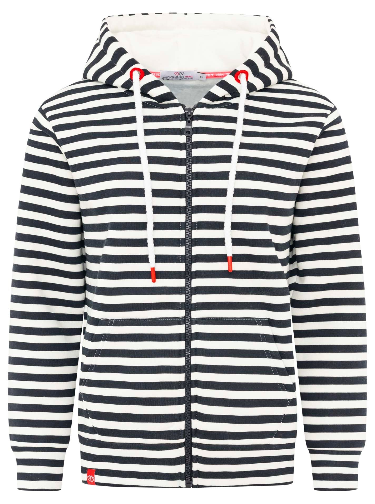 Zwillingsherz - Hoodiejacke "Moin Streifen“ Navy