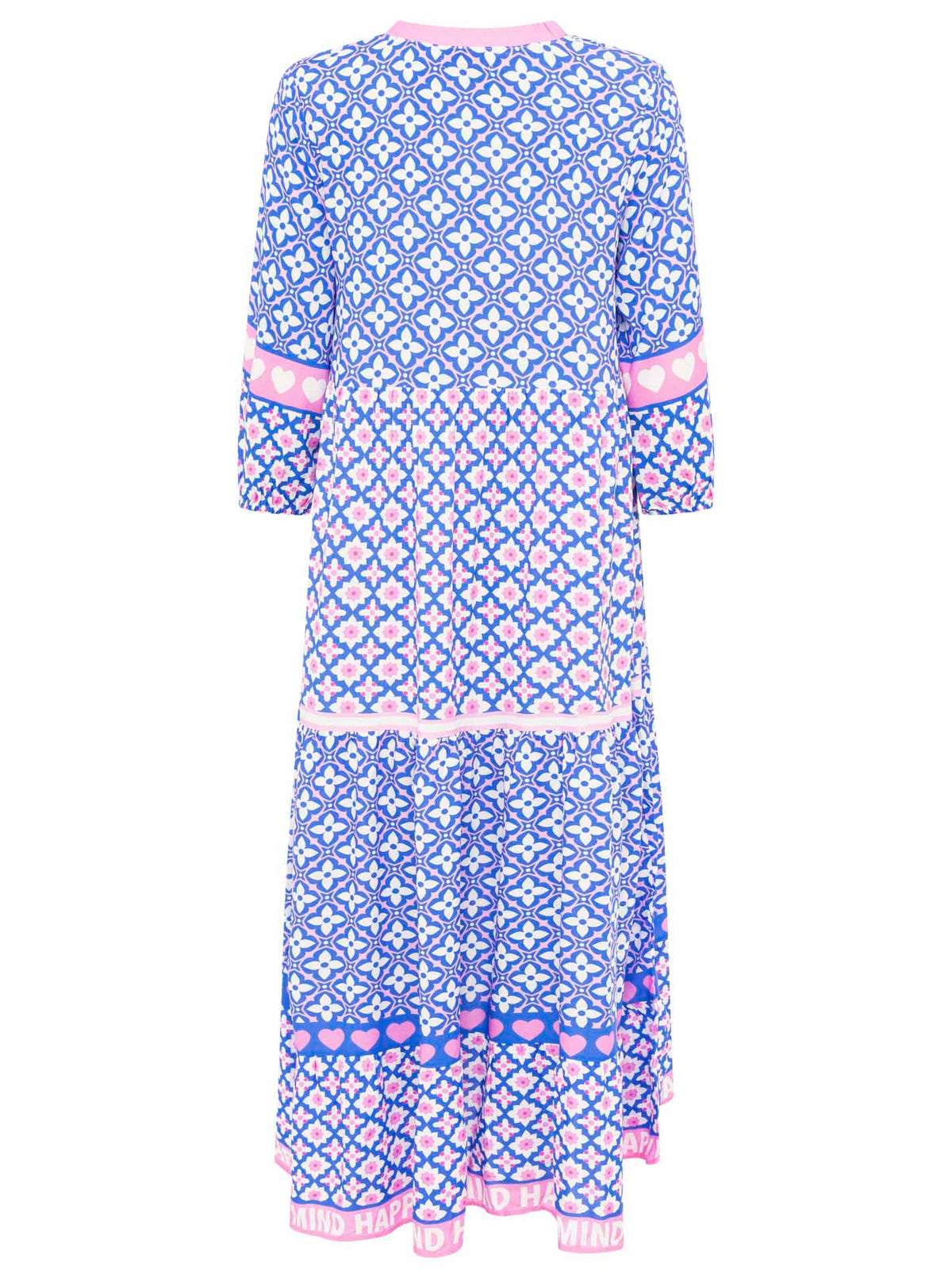 Zwillingsherz - Maxi Kleid Herz/Blumen Design Dreams  - Blau/Pink