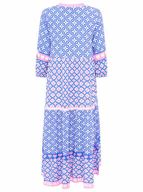 Zwillingsherz - Maxi Kleid Herz/Blumen Design Dreams  - Blau/Pink