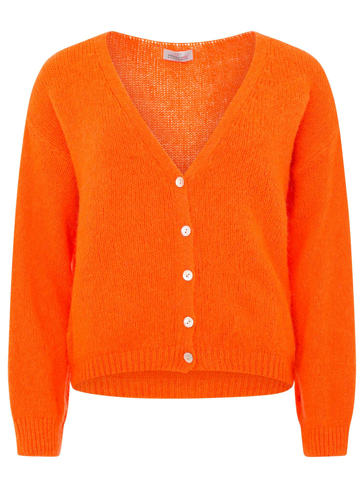 Zwillingsherz - Weicher Cardigan - Neonorange