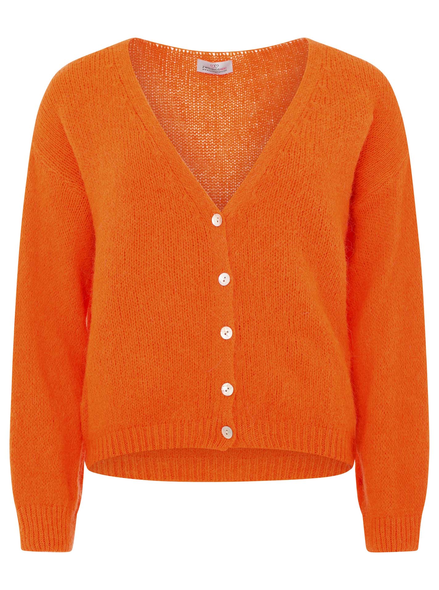 Zwillingsherz - Weicher Cardigan - Neonorange