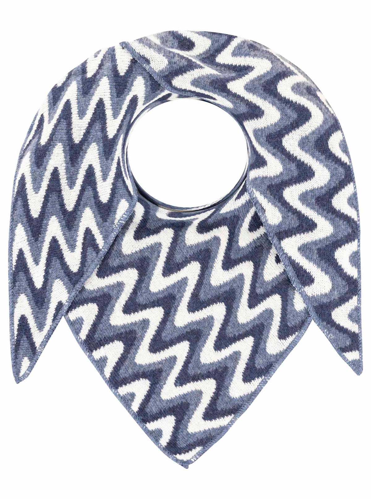 Zwillingsherz Schal - Dreieckstuch "Winter Waves" Kaschmir - Blau