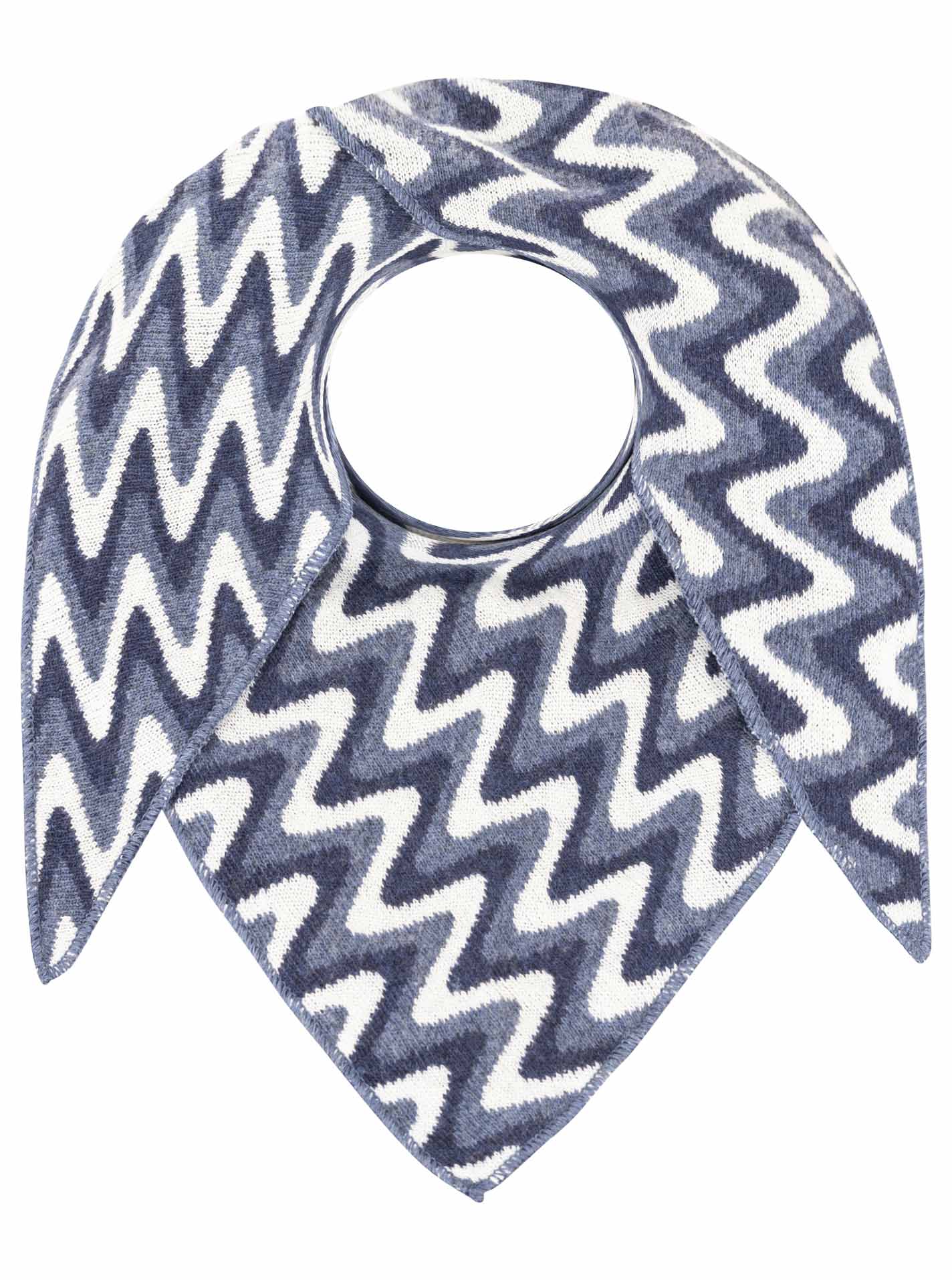 Zwillingsherz Schal - Dreieckstuch "Winter Waves" Kaschmir - Blau