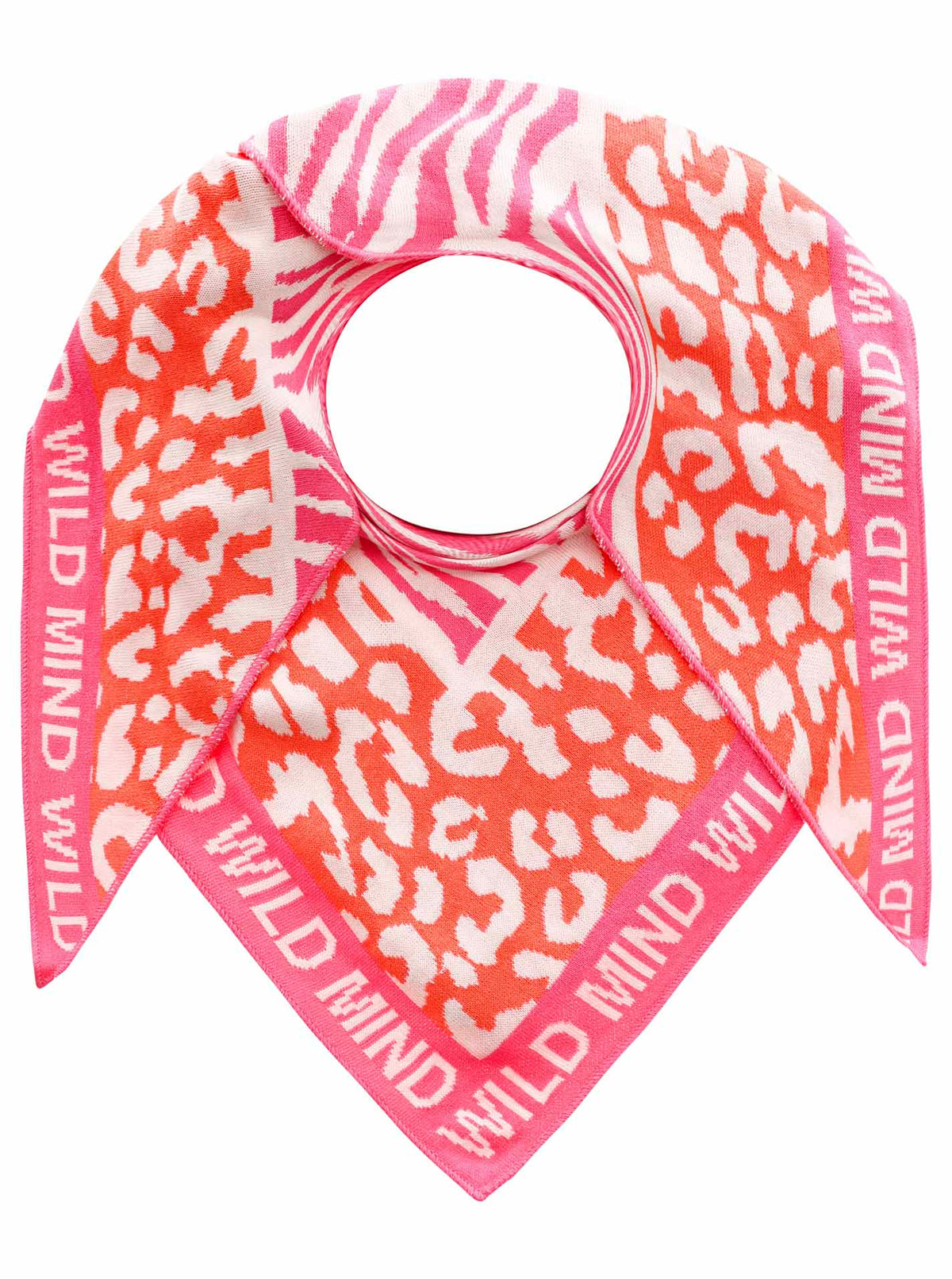 Zwillingsherz - Dreieckstuch "Wild Mind Leo Zebra Herz" Baumwolle - Pink/Beige/Orange