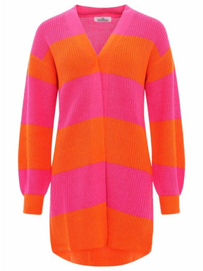 Zwillingsherz Hochwertige Strickjacke/Cardigan Katja - Pink/Orange