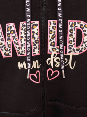 Zwillingsherz - Hoodiemantel "Leo Wild Mindset - Schwarz (NEU)
