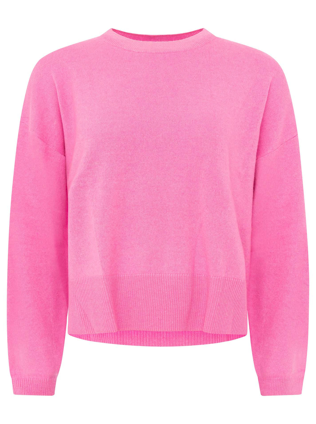 100% Kaschmir Rundhalspullover "Kastig" - Pink