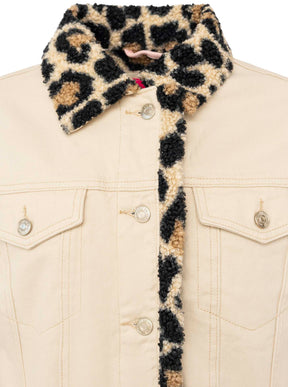 Zwillingsherz - Jeansjacke "Leo Teddy" - Beige