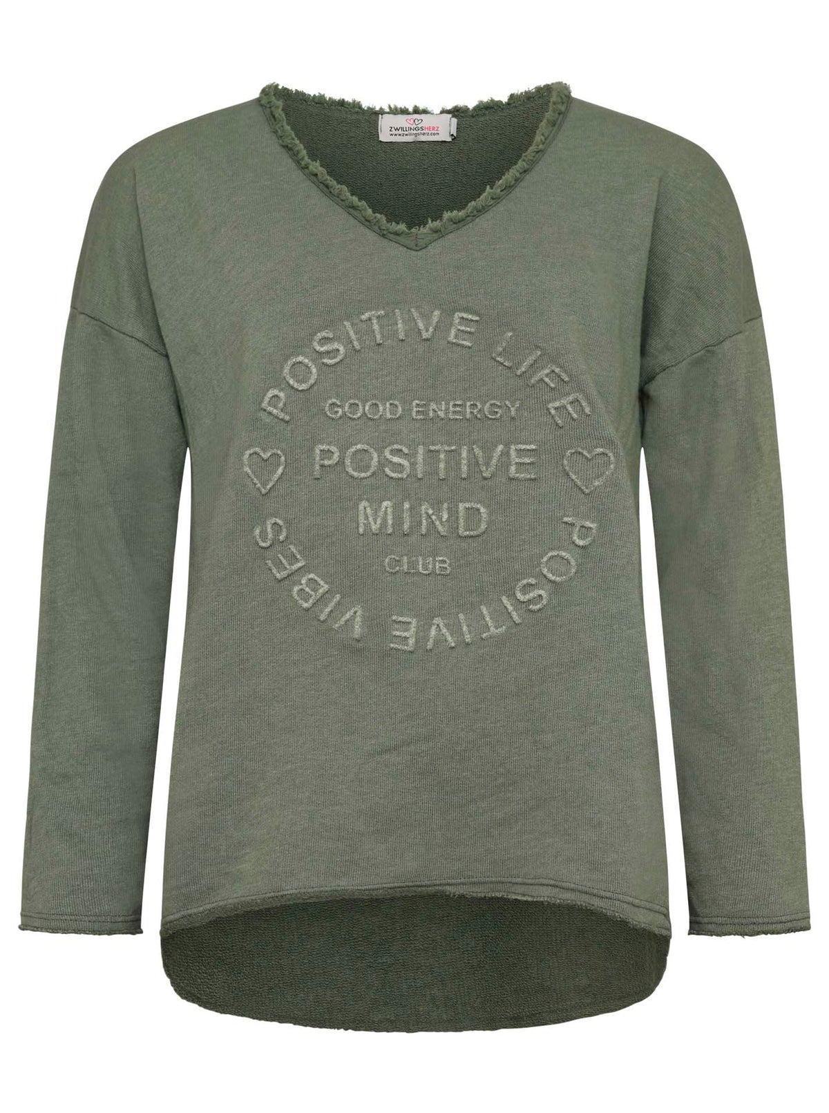 Zwillingsherz -  Sweatshirt "Positive Mind" - Khaki