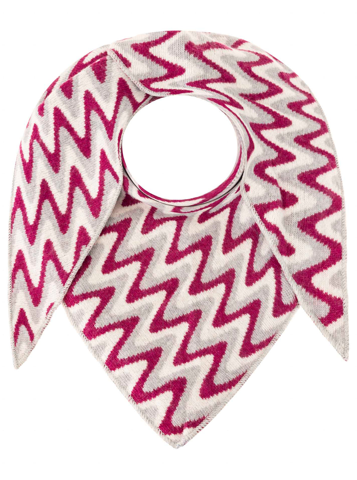 Zwillingsherz Schal - Dreieckstuch "Winter Waves" Kaschmir - Grau