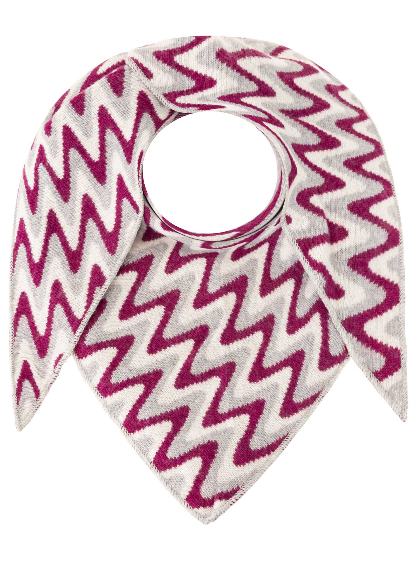 Zwillingsherz Schal - Dreieckstuch "Winter Waves" Kaschmir - Grau