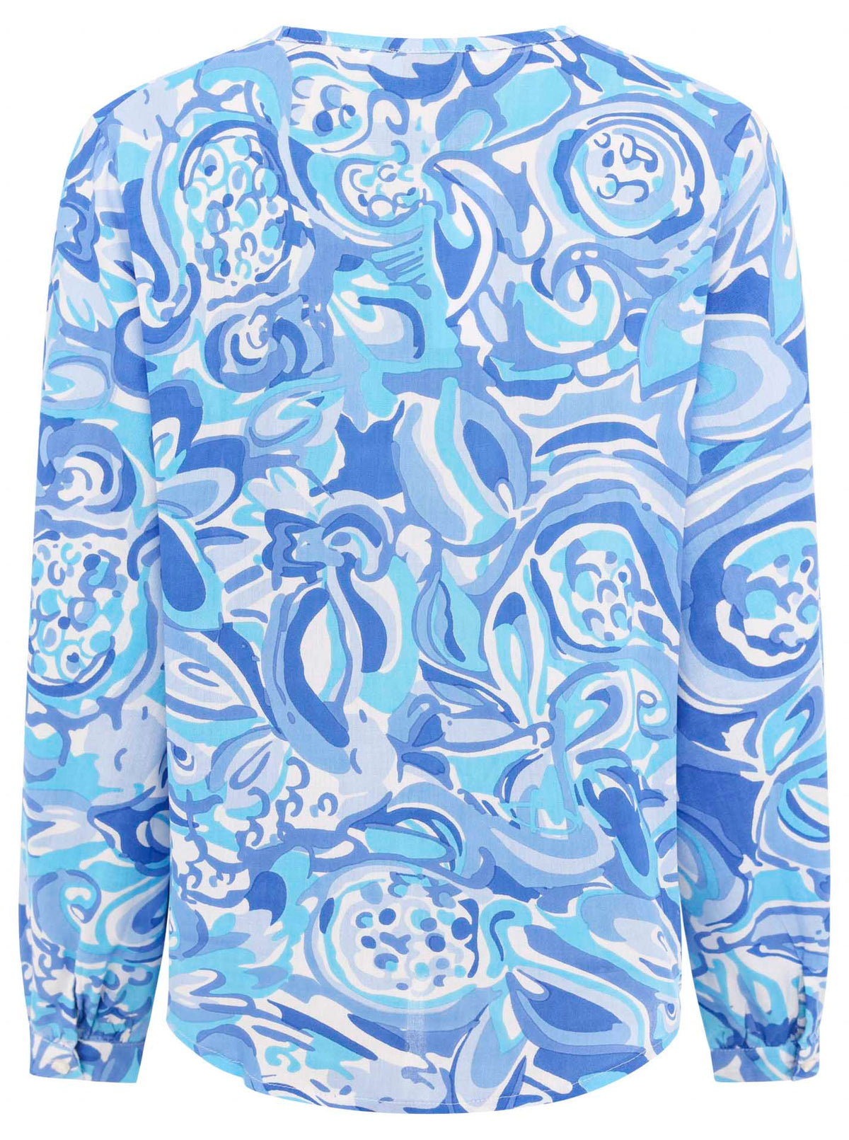 Zwillingsherz - Langarmbluse Aquarell - Blau/Weiß