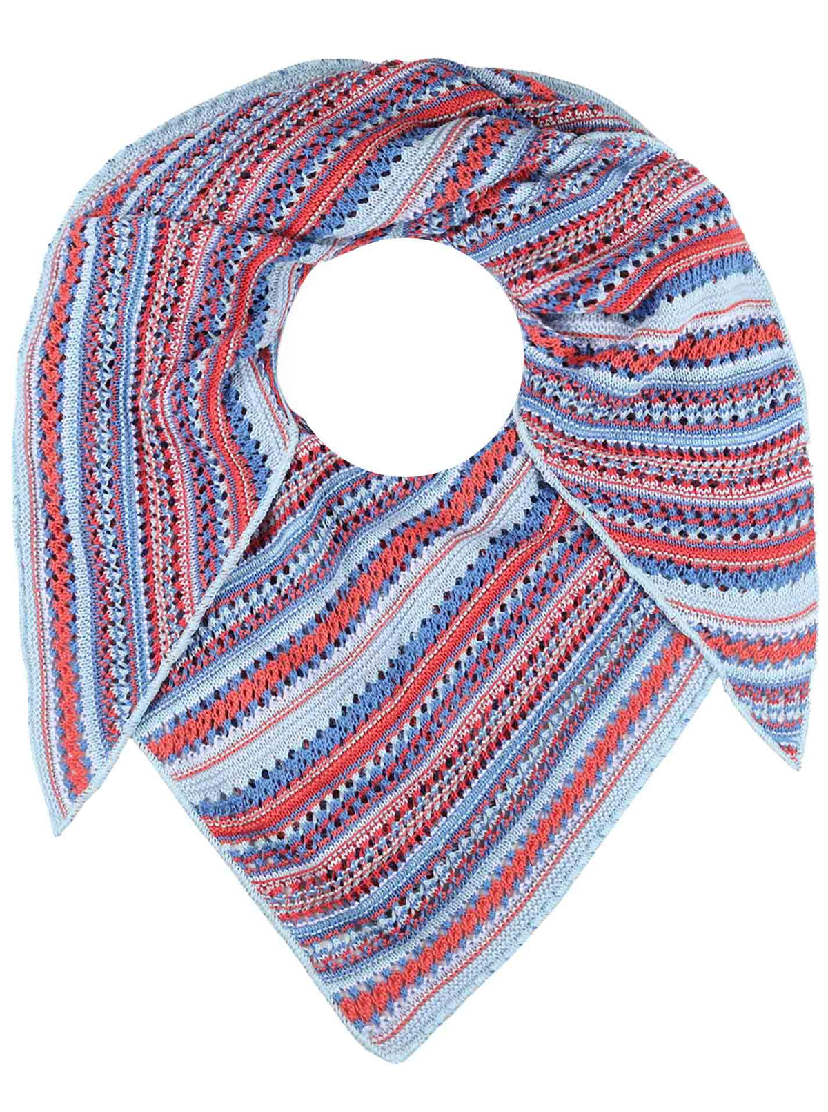 Zwillingsherz - Dreieckstuch/Schal "Hippie" Baumwolle - Blau/Rot