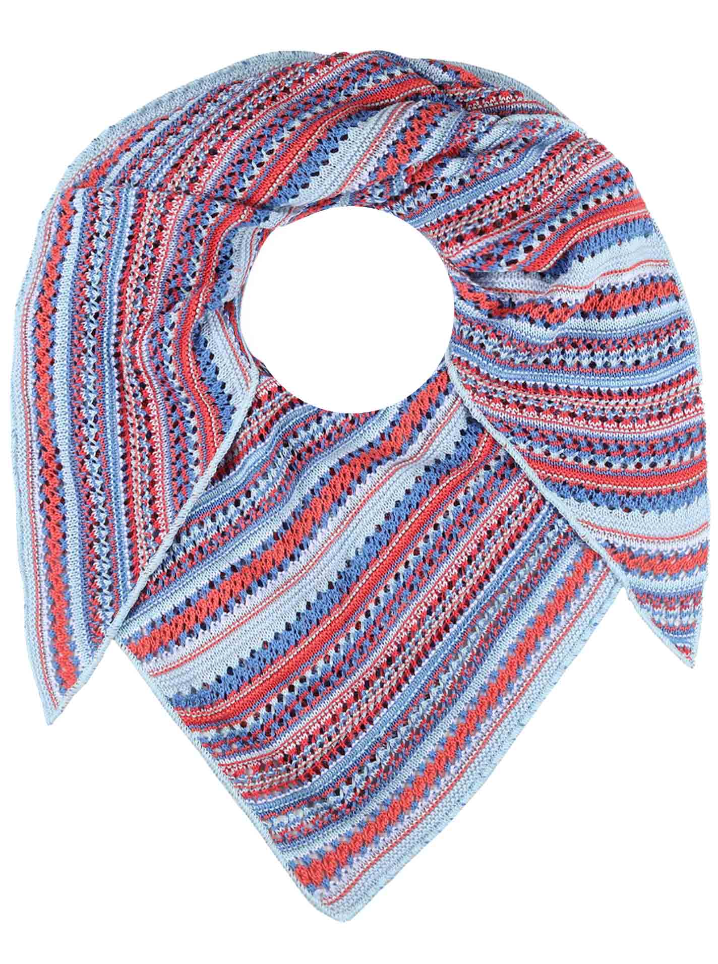 Zwillingsherz - Dreieckstuch/Schal "Hippie" Baumwolle - Blau/Rot