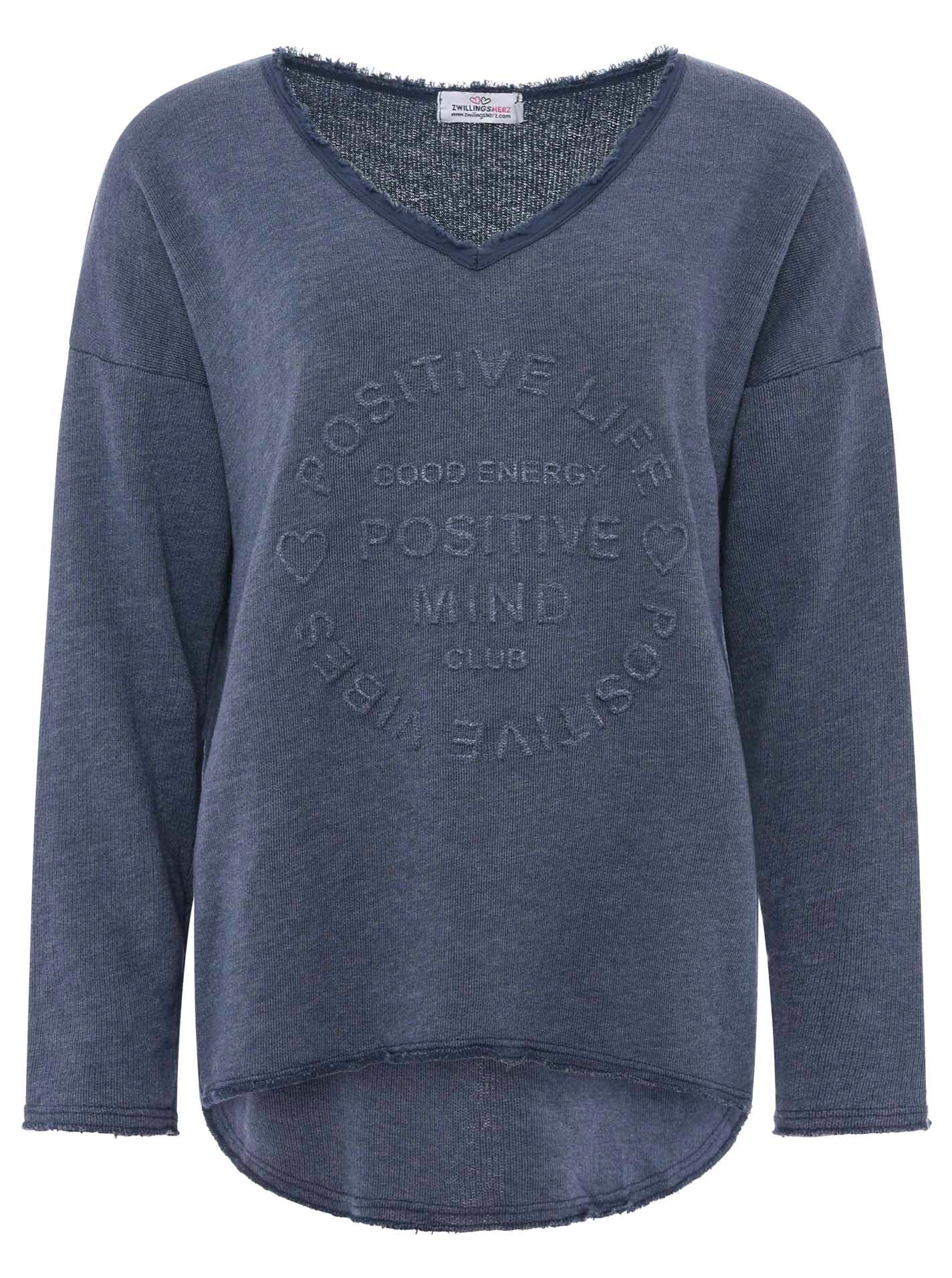 Zwillingsherz -  Sweatshirt "Positive Mind" - Marine