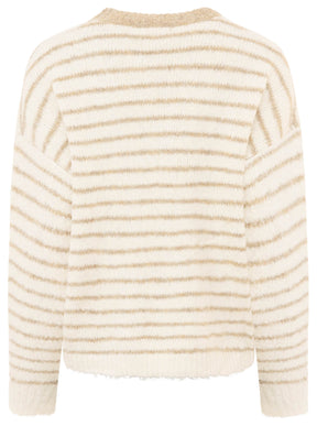 Zwillingsherz Pullover mit Streifen Dolce Vita - Beige