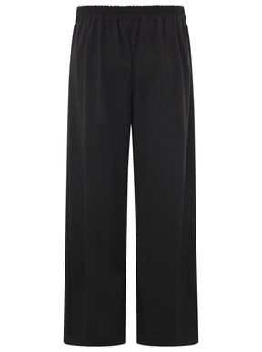 Zwillingsherz Oversize Stoffhose "Bundfalte" - Schwarz