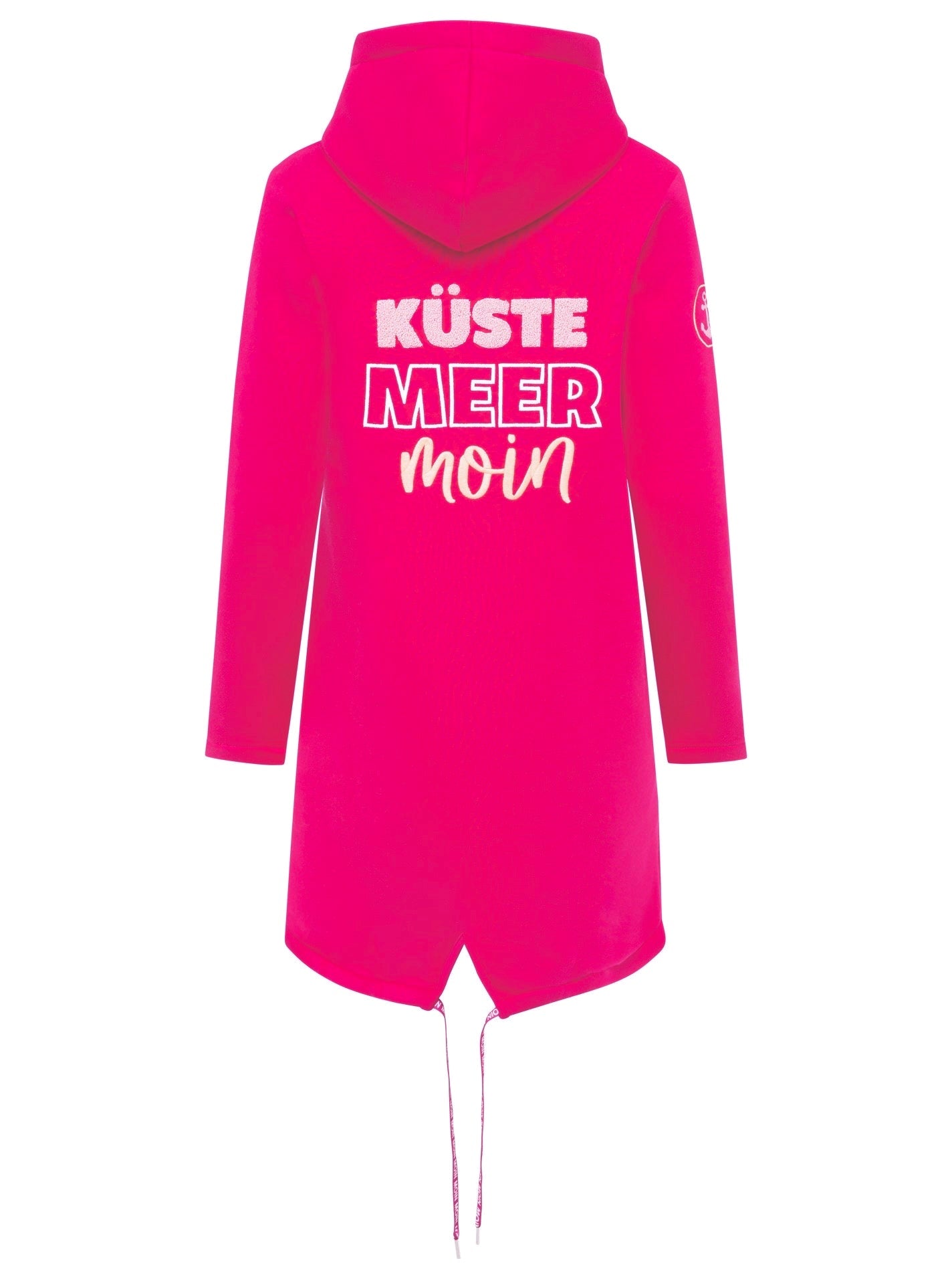 Zwillingsherz - Kapuzen-Sweatjacke / Hoodiemantel "Küste Meer Moin" - Magenta