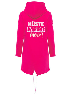 Zwillingsherz - Kapuzen-Sweatjacke / Hoodiemantel "Küste Meer Moin" - Magenta