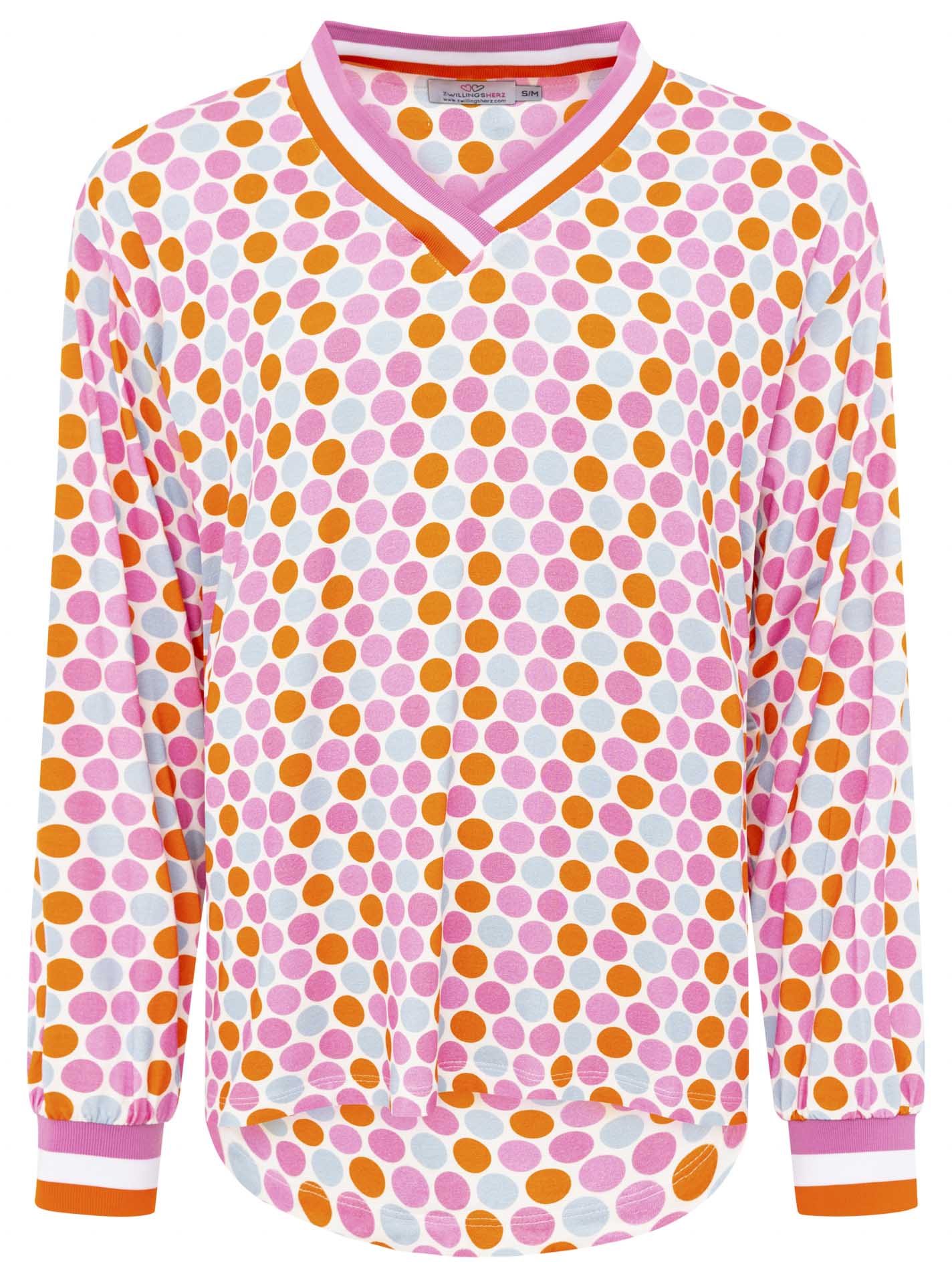 Zwillingsherz - Blusenshirt Pünktchen - Rosa/Orange