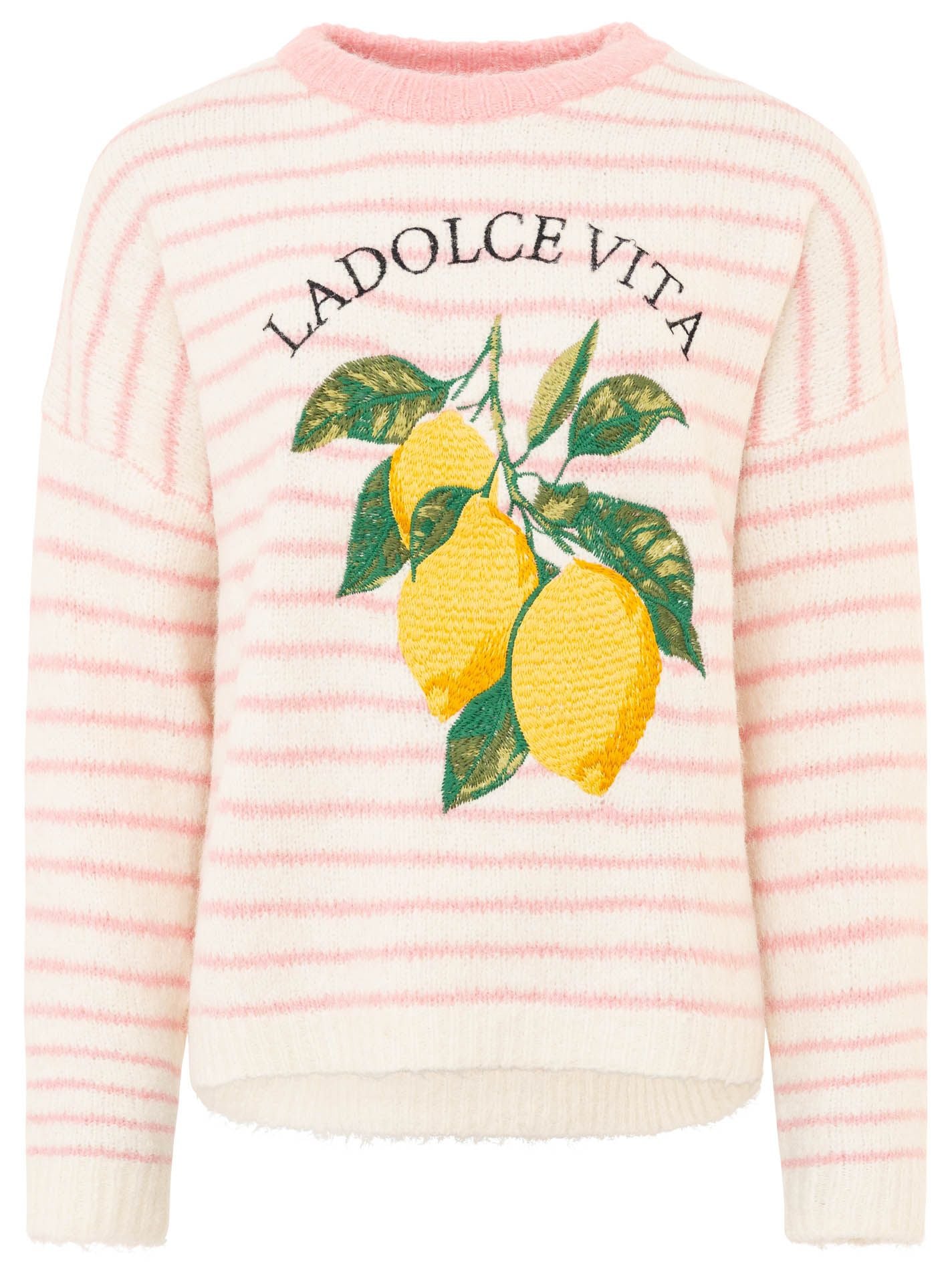 Zwillingsherz Pullover mit Streifen Dolce Vita - Rosa  (Super Sale keine Retoure)