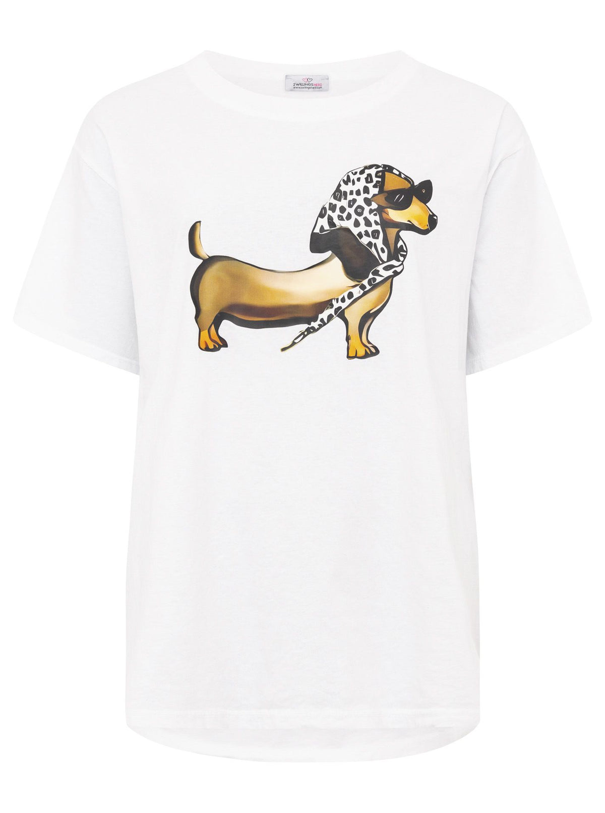 Zwillingsherz - T-Shirt Madame Dackel - Weiß