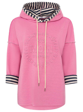 Zwillingsherz Doubleface Hoodie "Moin & Streifen" - Rosa